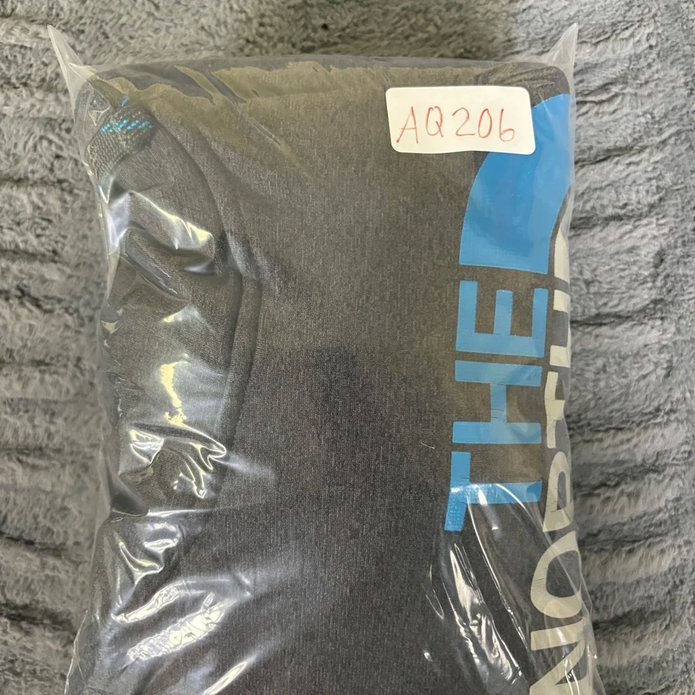 The North Face Mens Large Gray Blue Logo Pullover Hoodie NF0A2T3QYDE